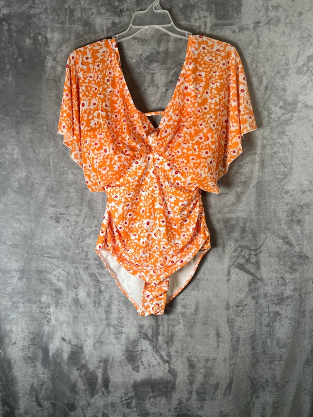Floral Orange women’s  One-Piece Swimsuit 🆕 no tags